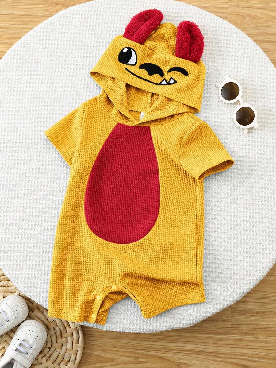 3D Big Ear Hooded Romper Set For Newborn Baby Boys And Girls Summer Outfit