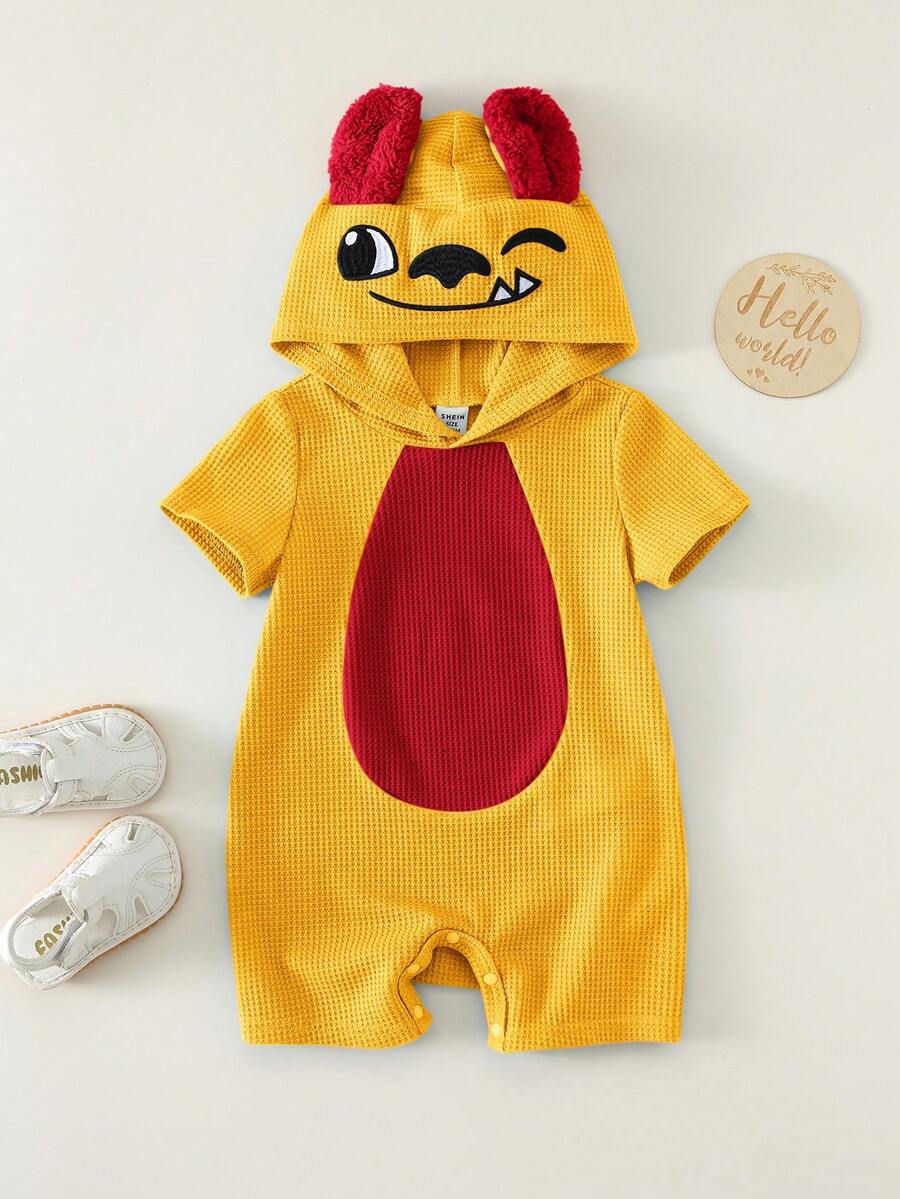 3D Big Ear Hooded Romper Set For Newborn Baby Boys And Girls Summer Outfit