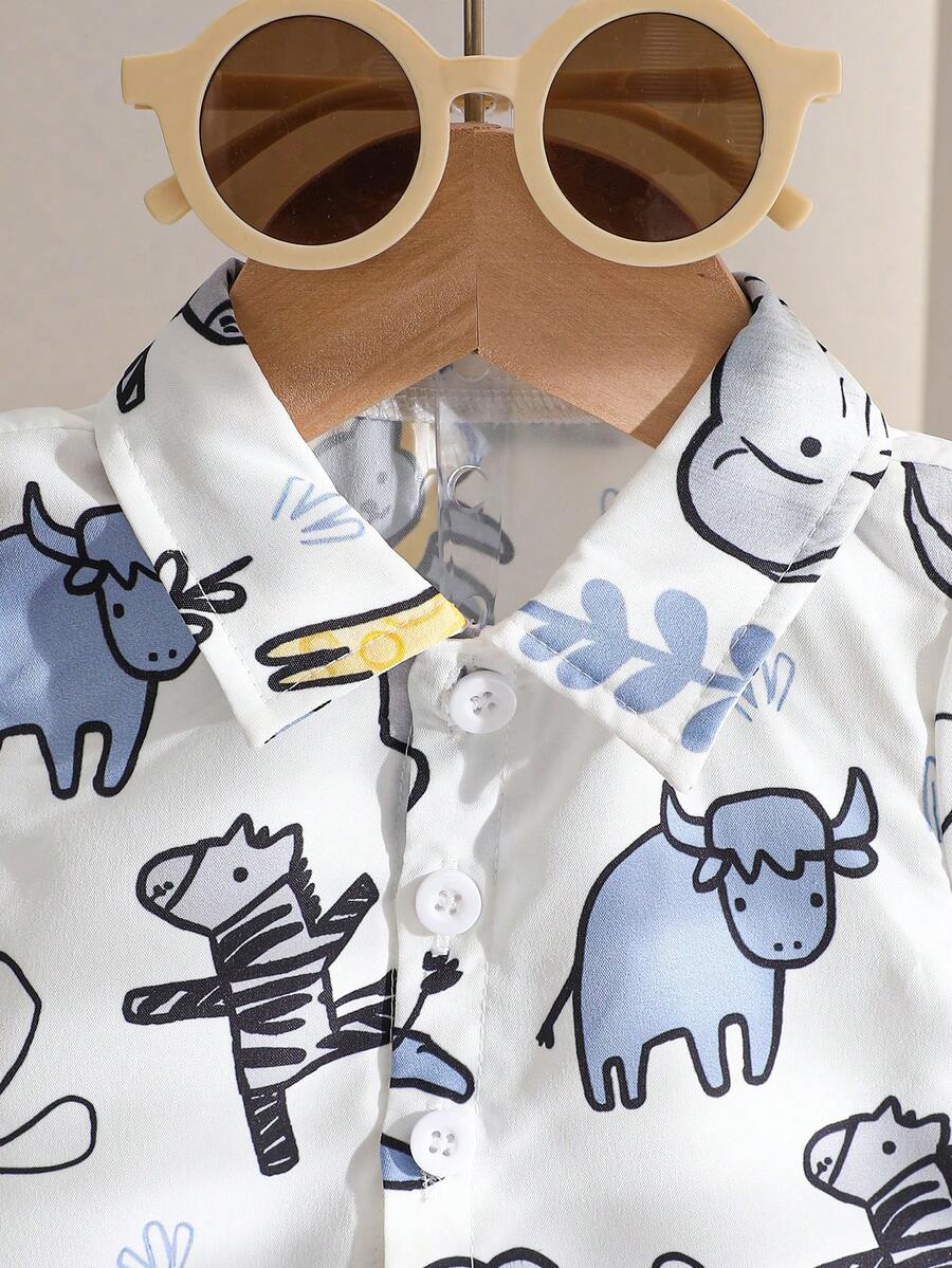 2PCS Baby Boy Gentleman Style Shirt and Shorts Set for Stylish Summer Daily Wear