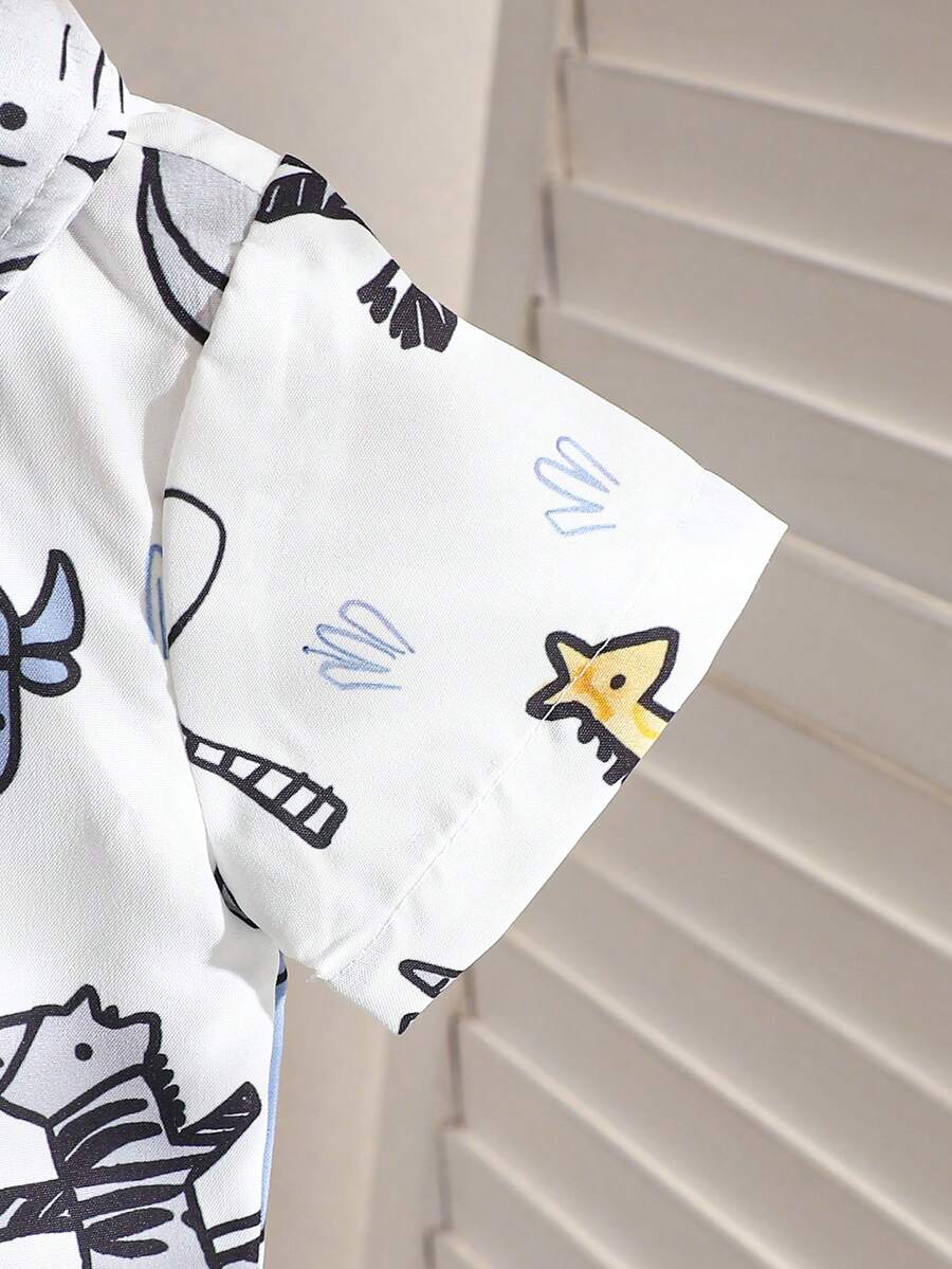 2PCS Baby Boy Gentleman Style Shirt and Shorts Set for Stylish Summer Daily Wear