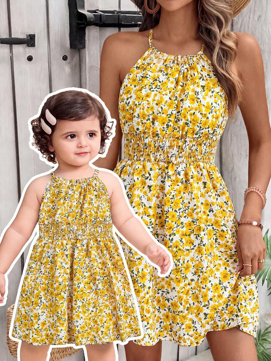 Baby Girl Leopard Print Sleeveless Dress Cute Summer Vacation Outfit Mommy and Me Matching Look