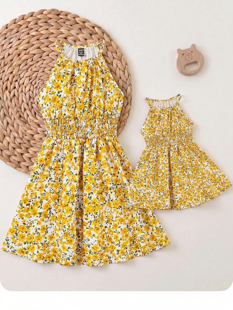 Baby Girl Leopard Print Sleeveless Dress Cute Summer Vacation Outfit Mommy and Me Matching Look