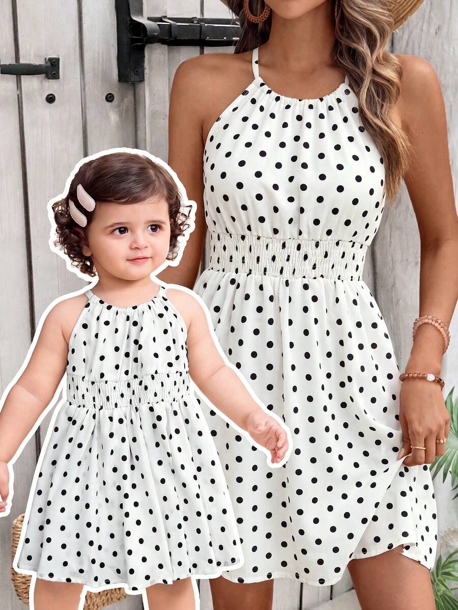 Baby Girl Leopard Print Sleeveless Dress Cute Summer Vacation Outfit Mommy and Me Matching Look