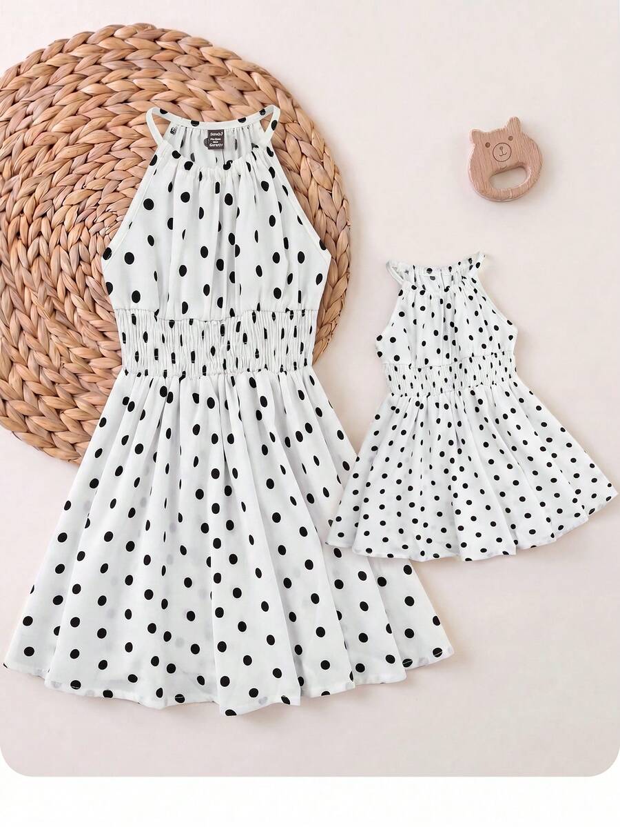 Baby Girl Leopard Print Sleeveless Dress Cute Summer Vacation Outfit Mommy and Me Matching Look