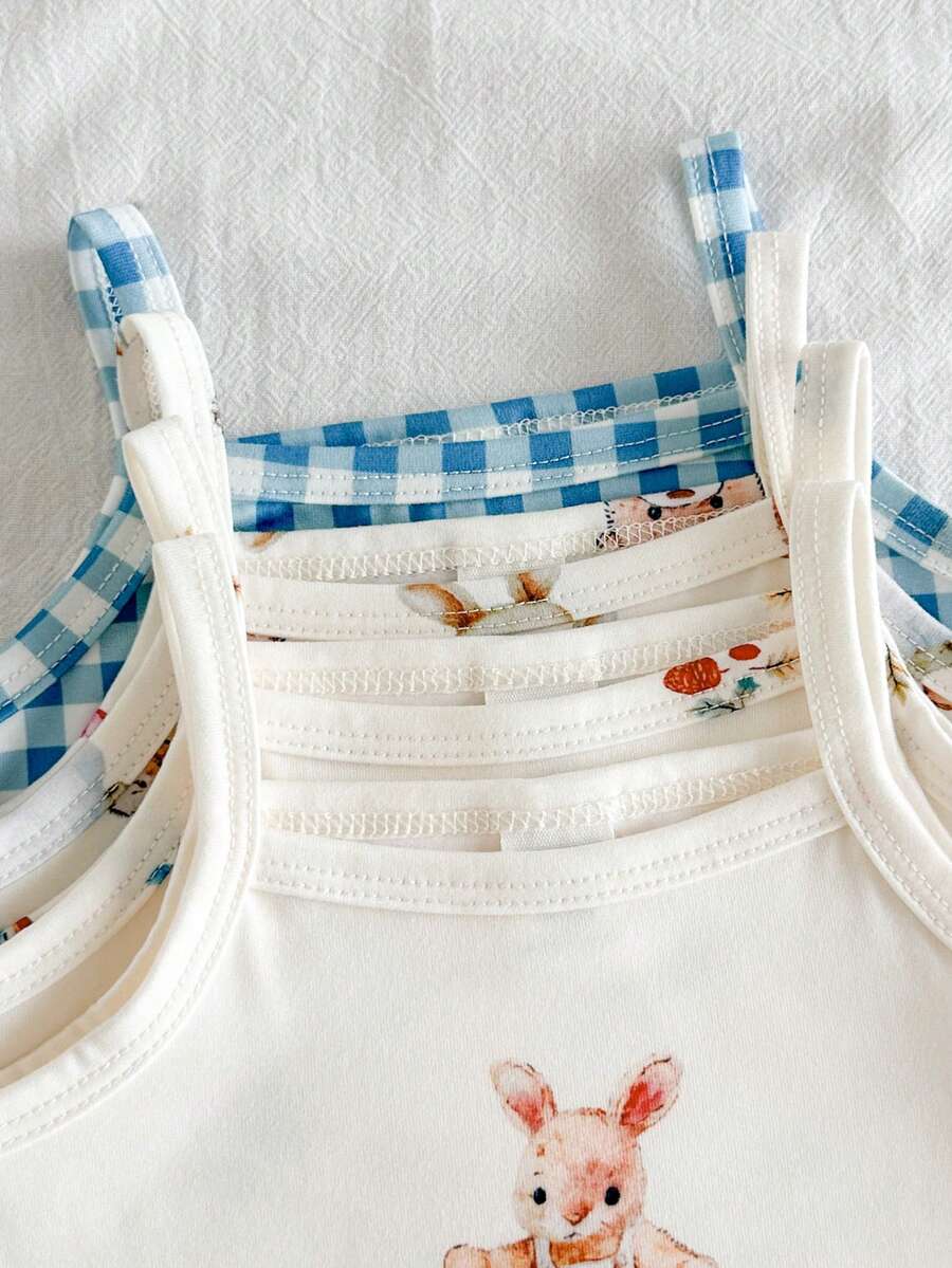 Baby Girl Ditsy Floral Rompers - Countryside Vintage Style 4 Piece Set