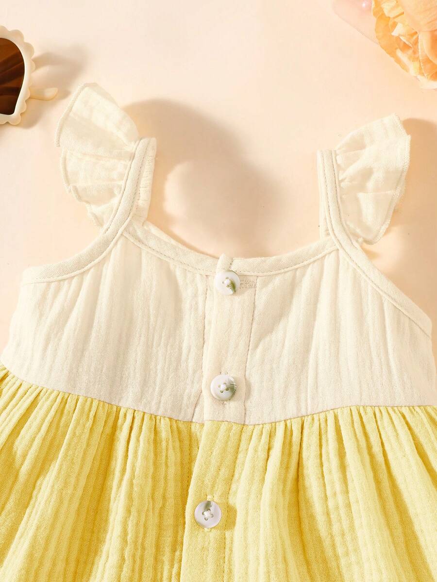 Baby Colorblock Ruffle Hem Dress for Cute Casual Daily Wear