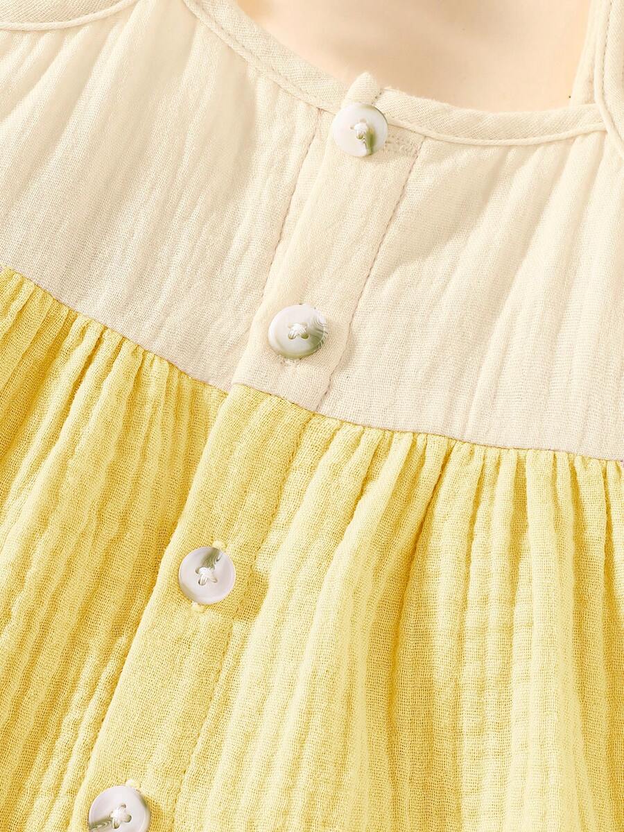Baby Colorblock Ruffle Hem Dress for Cute Casual Daily Wear