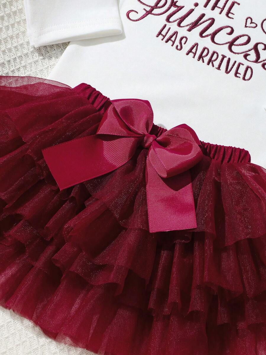 Baby Girl Romper with Tutu Skirt and Bow Headband for Photoshoots and Coming Home