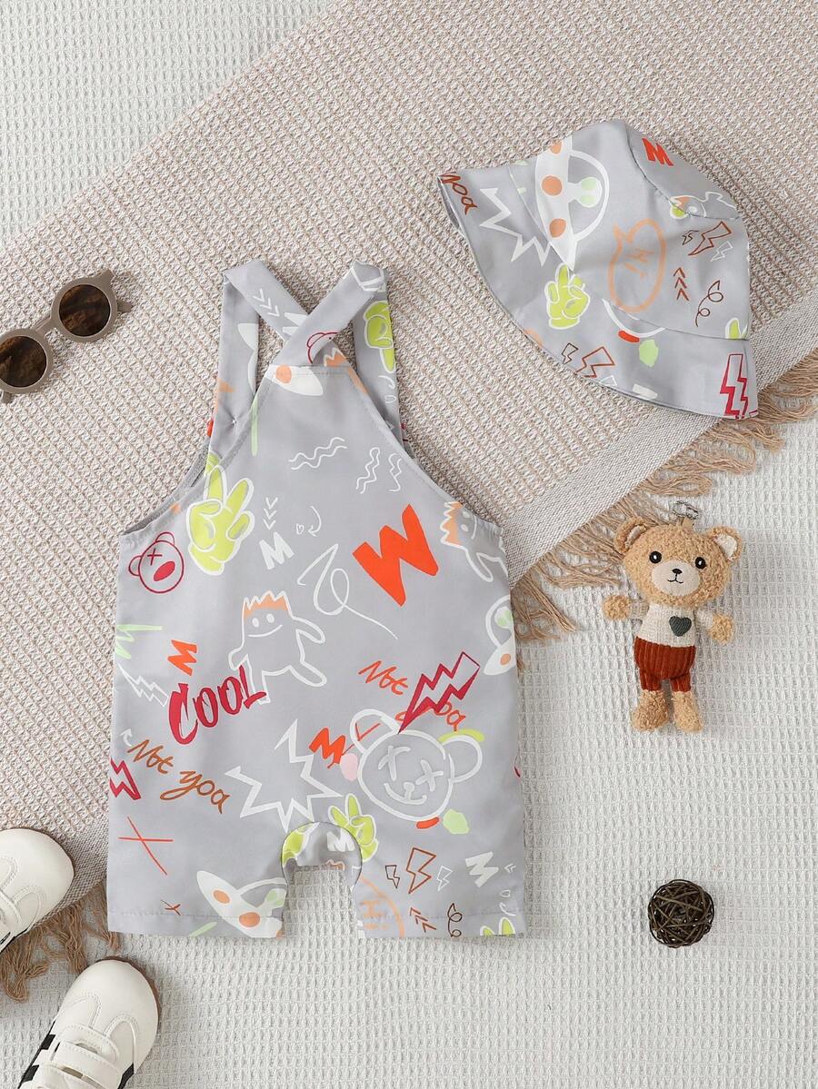 Cute One Piece Shorts Romper For Toddler Boys Summer Street Fashion Outfit
