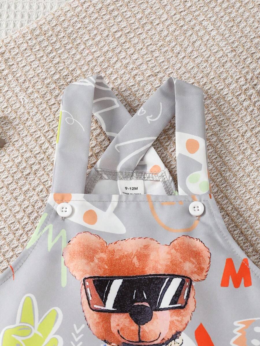 Cute One Piece Shorts Romper For Toddler Boys Summer Street Fashion Outfit