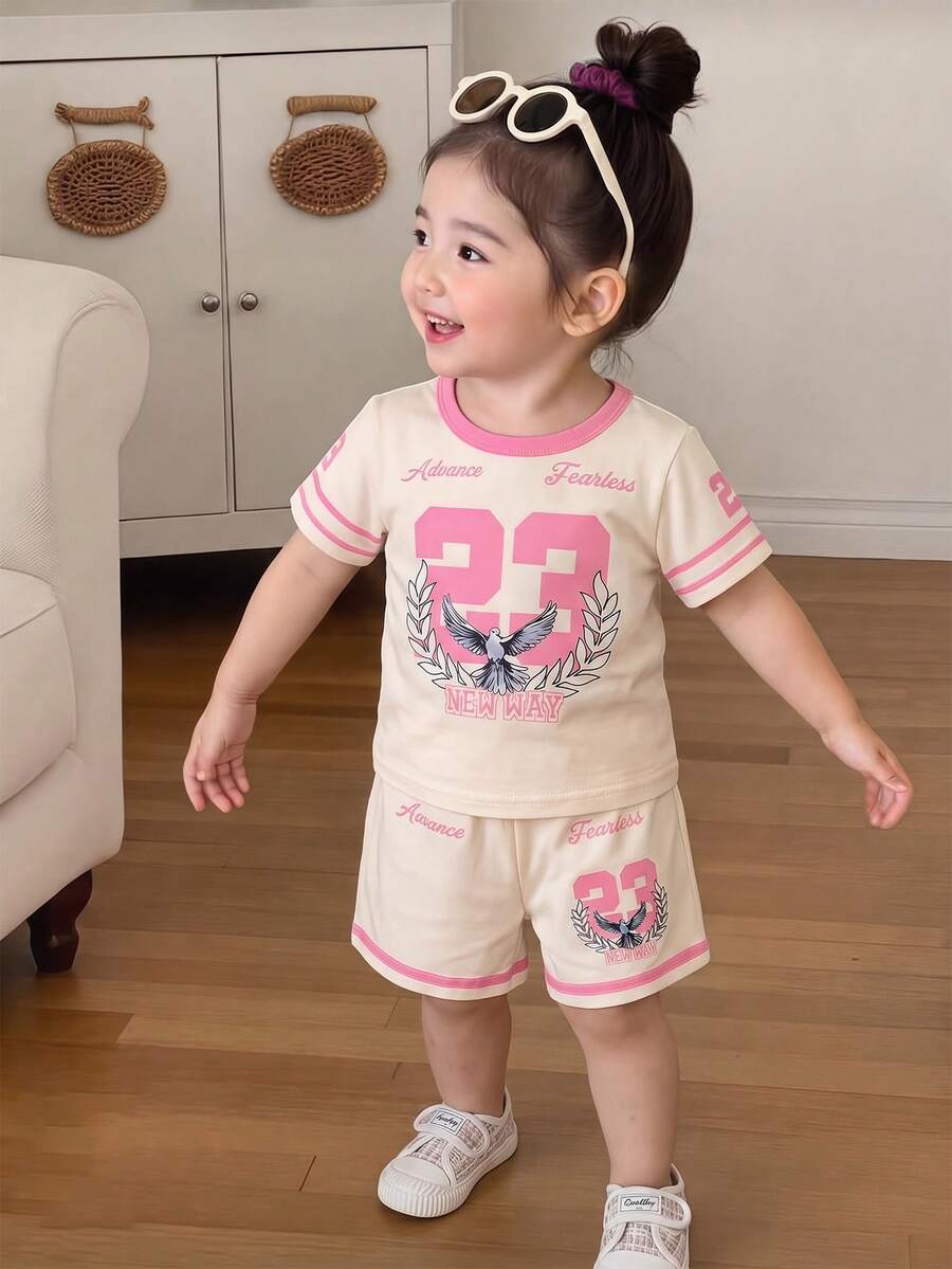 Classic Everyday Shorts Set For Baby Girls With Daddy's Girl T Shirt