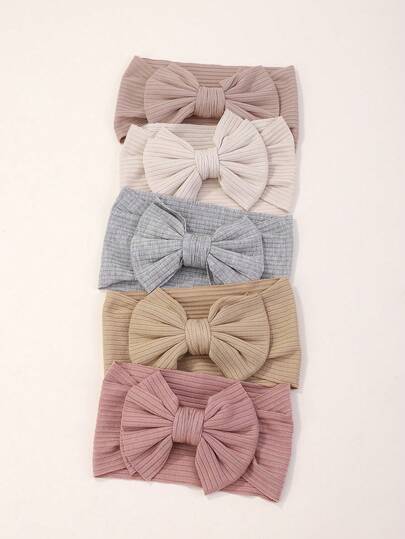 5pcs Candy Shaped Bowknot Hair Bands for Baby Girls Daily Wear