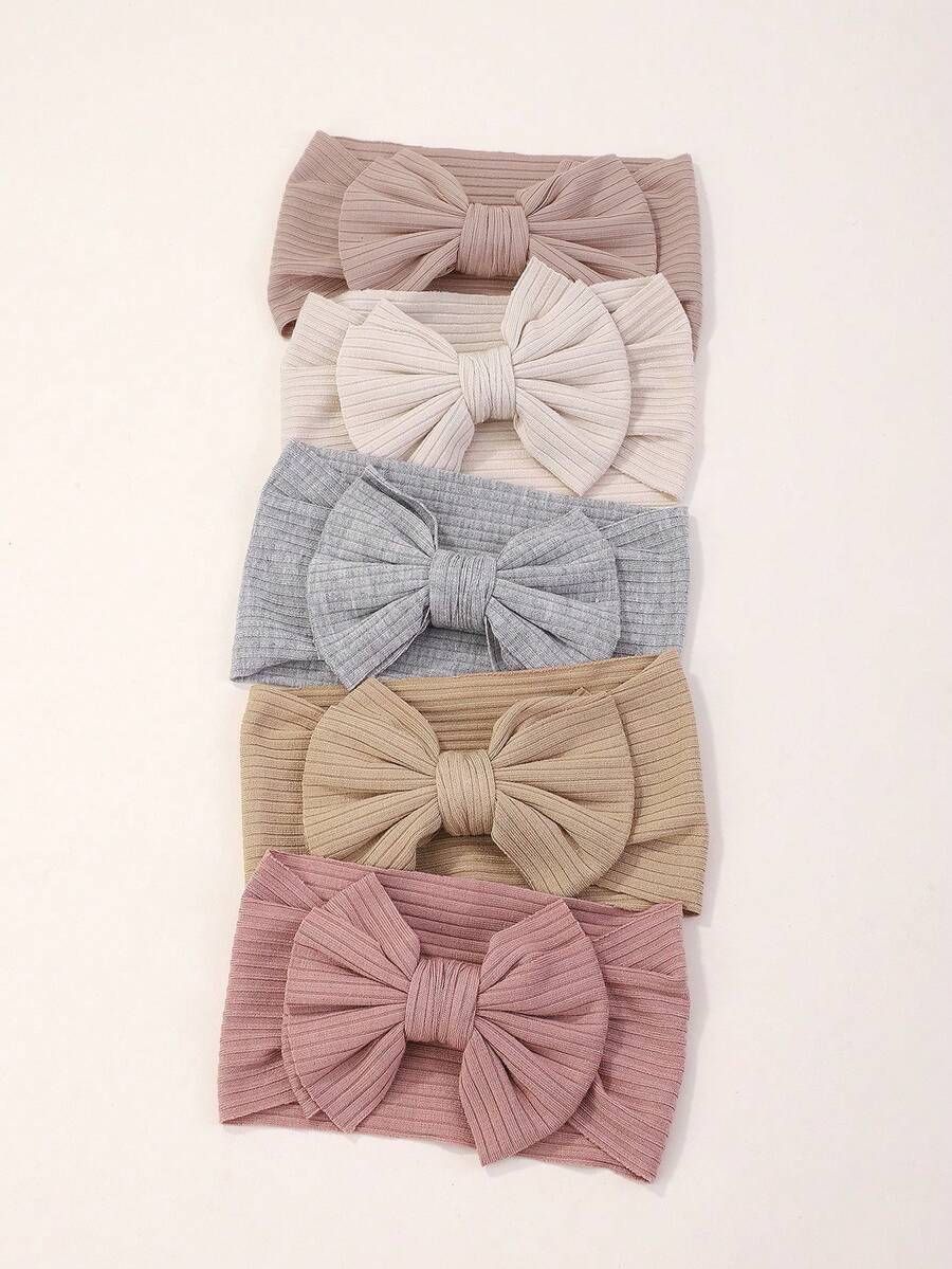 5pcs Candy Shaped Bowknot Hair Bands for Baby Girls Daily Wear