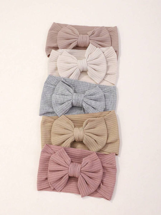 5pcs Candy Shaped Bowknot Hair Bands for Baby Girls Daily Wear