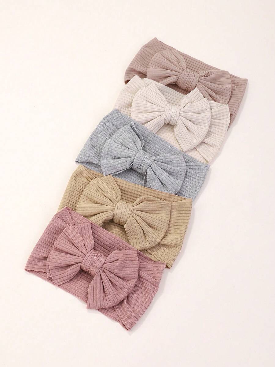 5pcs Candy Shaped Bowknot Hair Bands for Baby Girls Daily Wear