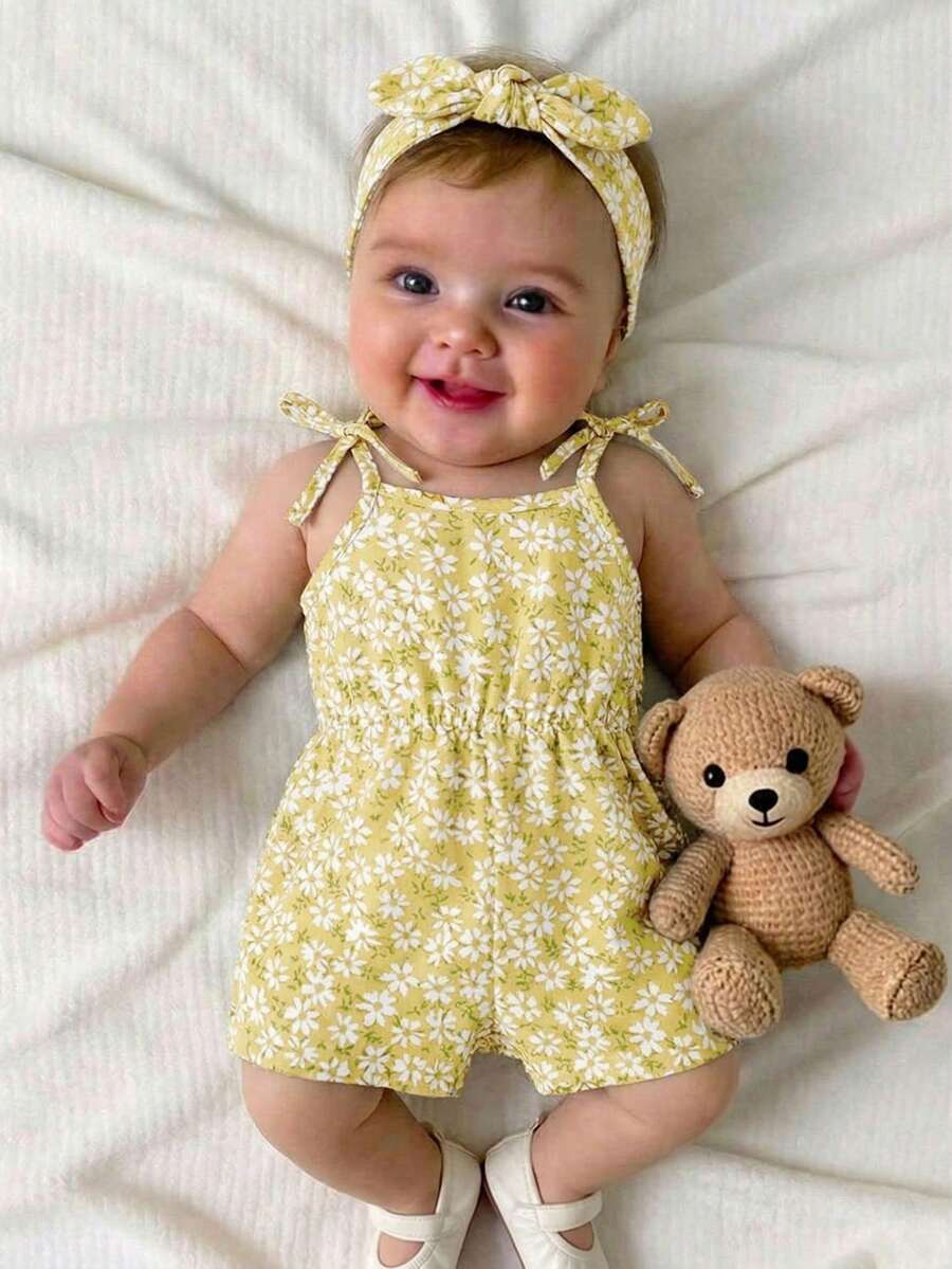 Baby Ditsy Floral Romper for Cute Summer Daily Wear and Outings