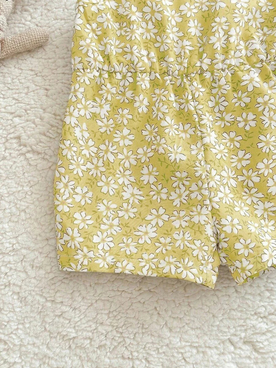 Baby Ditsy Floral Romper for Cute Summer Daily Wear and Outings