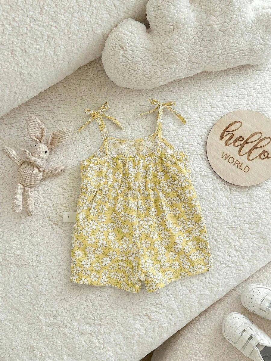 Baby Ditsy Floral Romper for Cute Summer Daily Wear and Outings