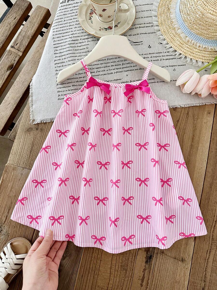 Toddler Girls Rainbow Stripe Sundress Loose Casual Beach Vacation Wear