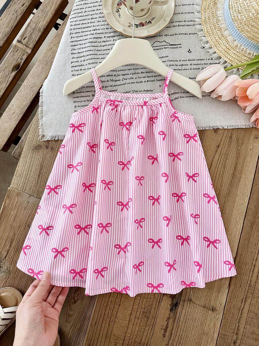 Toddler Girls Rainbow Stripe Sundress Loose Casual Beach Vacation Wear