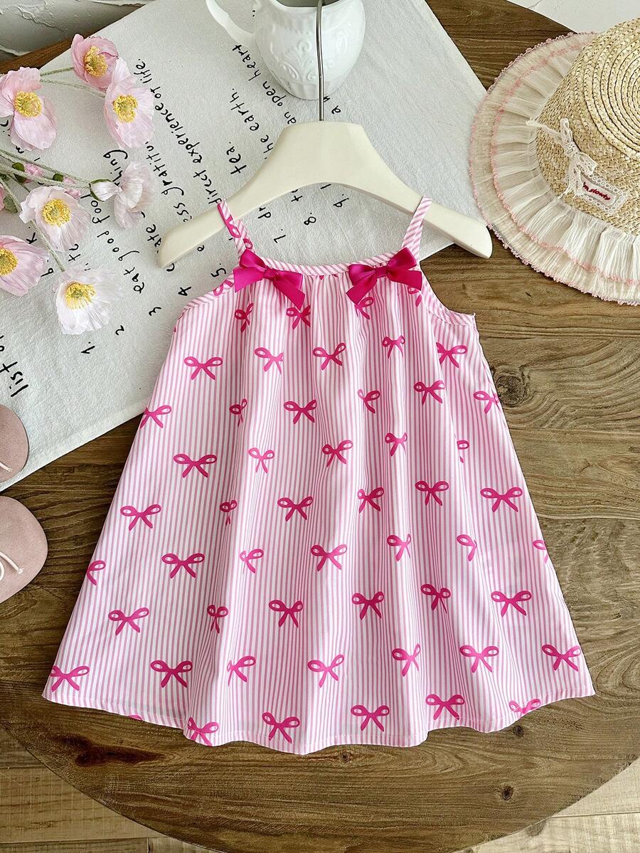 Toddler Girls Rainbow Stripe Sundress Loose Casual Beach Vacation Wear