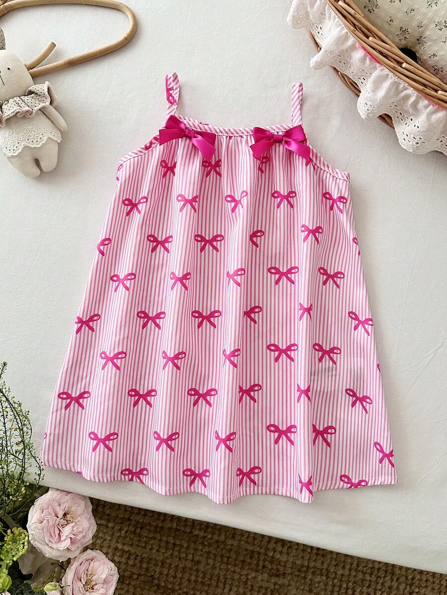 Toddler Girls Rainbow Stripe Sundress Loose Casual Beach Vacation Wear