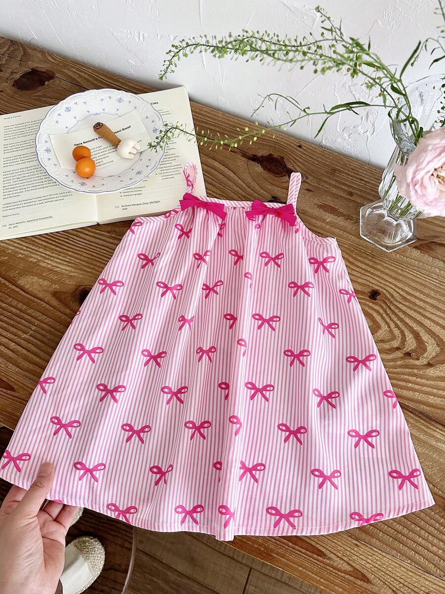 Toddler Girls Rainbow Stripe Sundress Loose Casual Beach Vacation Wear