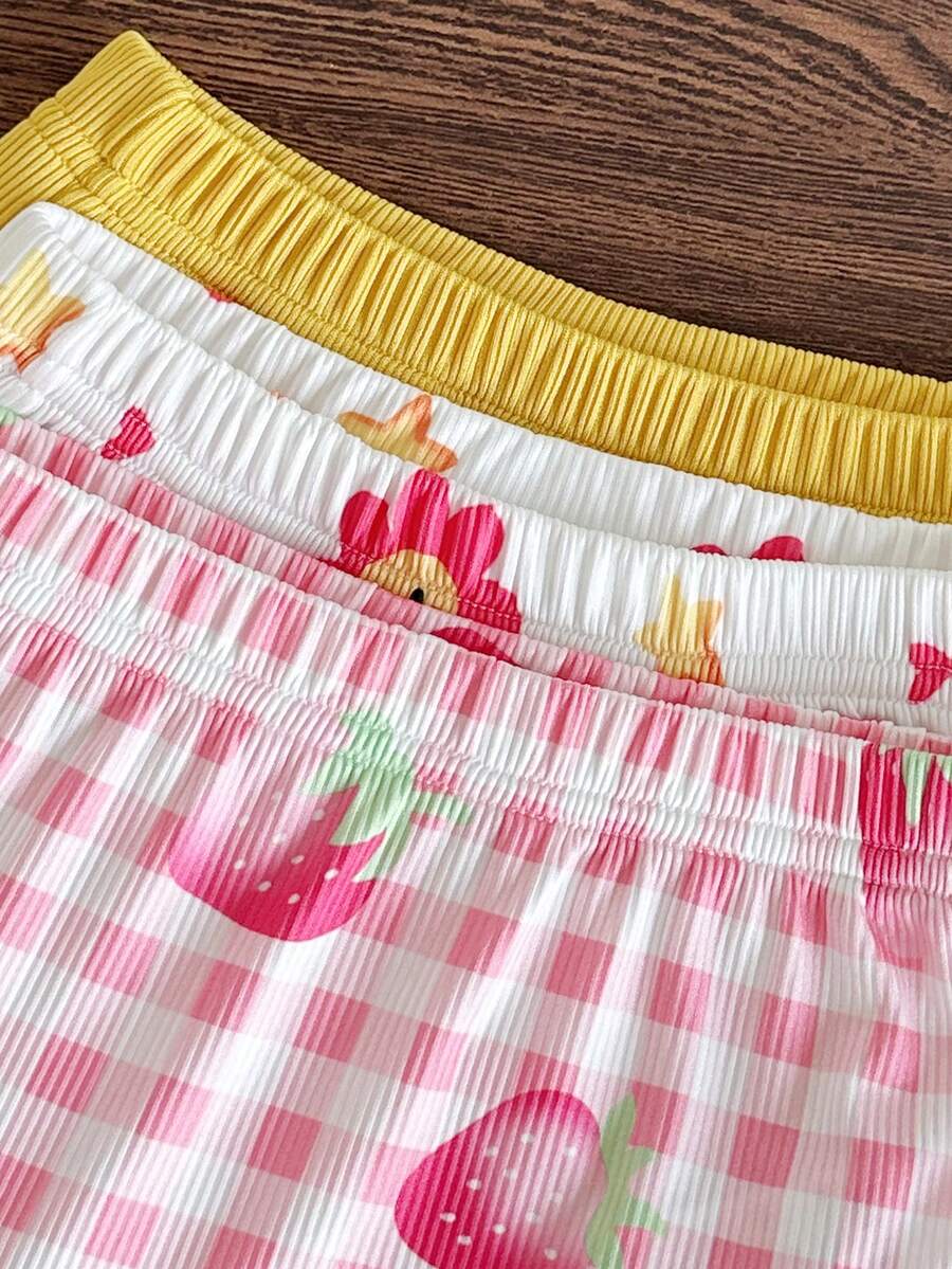 Cute Baby Girls Bib Shorts Set With Skin Friendly Casual Summer Style