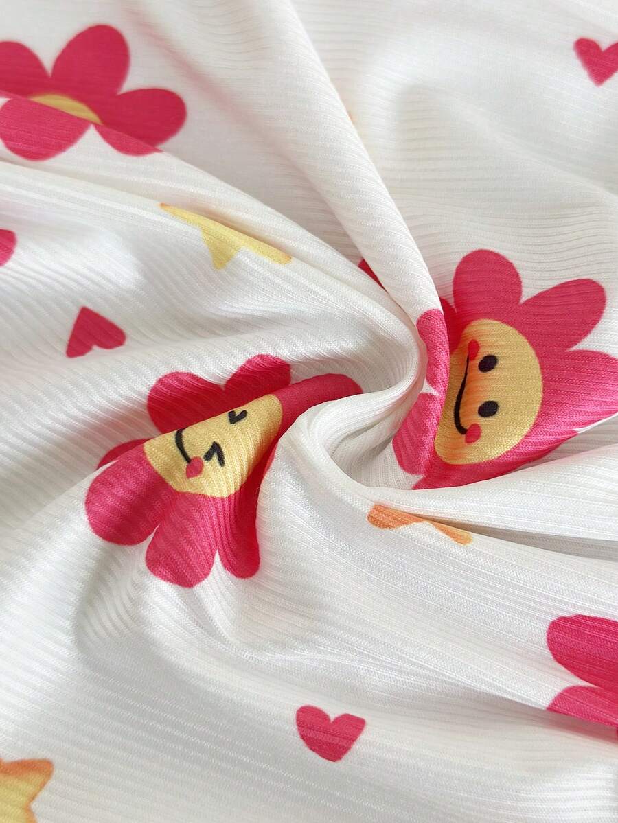 Cute Baby Girls Bib Shorts Set With Skin Friendly Casual Summer Style