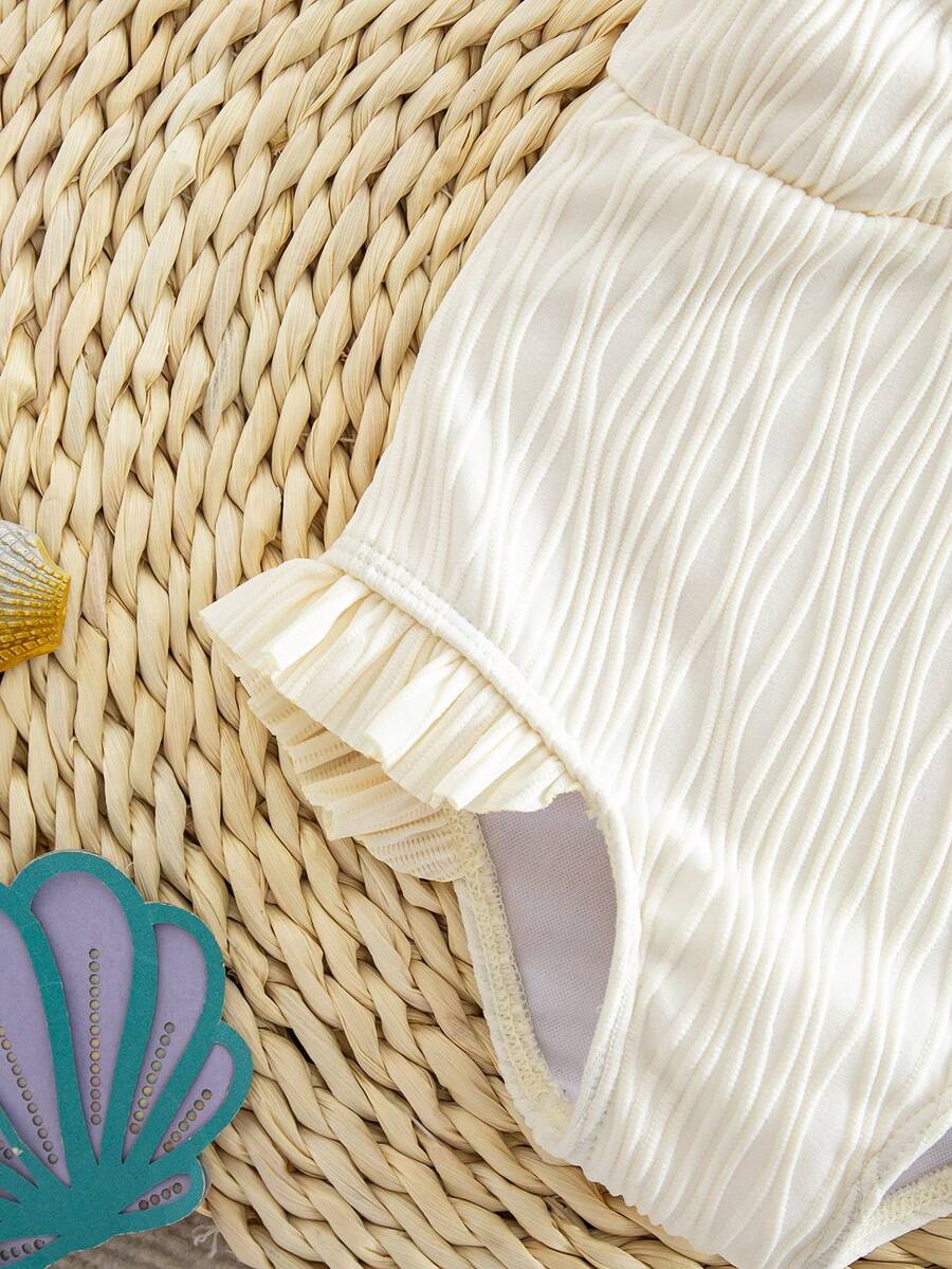 Baby Girls Minimalist Spaghetti Strap One Piece Swimsuit Casual Summer Beachwear