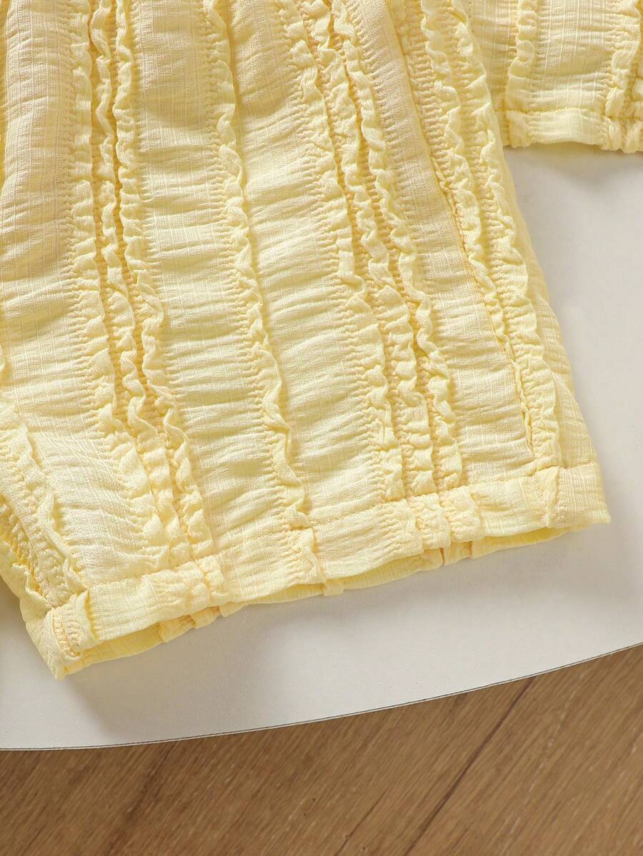Toddler Boy Summer Vacation Outfit: Plant Print Shirt and Elastic Waist Shorts