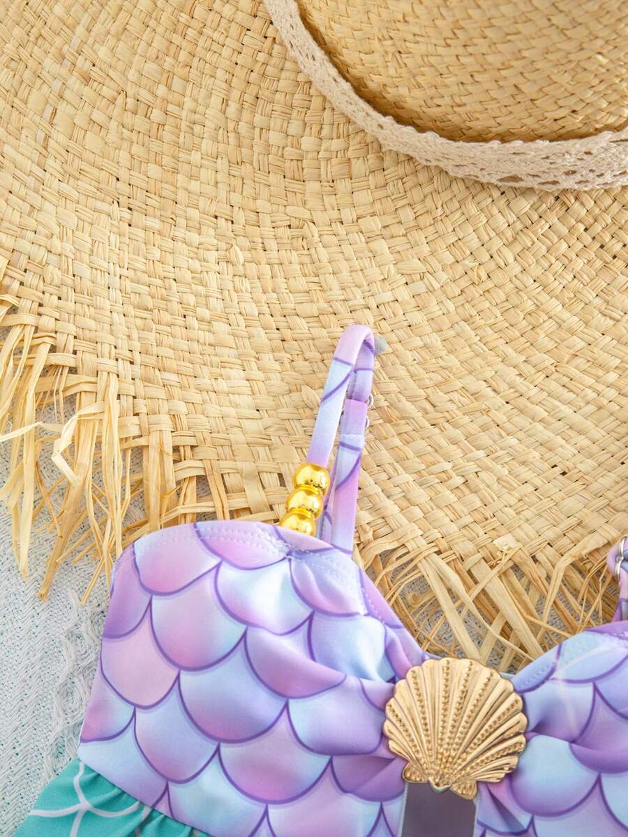 Baby Girls Minimalist Spaghetti Strap One Piece Swimsuit Casual Summer Beachwear