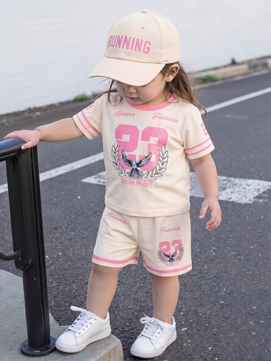 Classic Everyday Shorts Set For Baby Girls With Daddy's Girl T Shirt