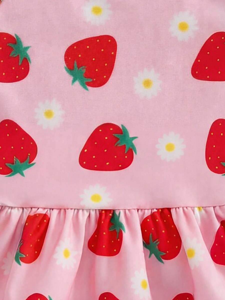 Baby Watermelon Print Ruffle Sleeveless One-Piece Swimsuit for Summer Beach Days