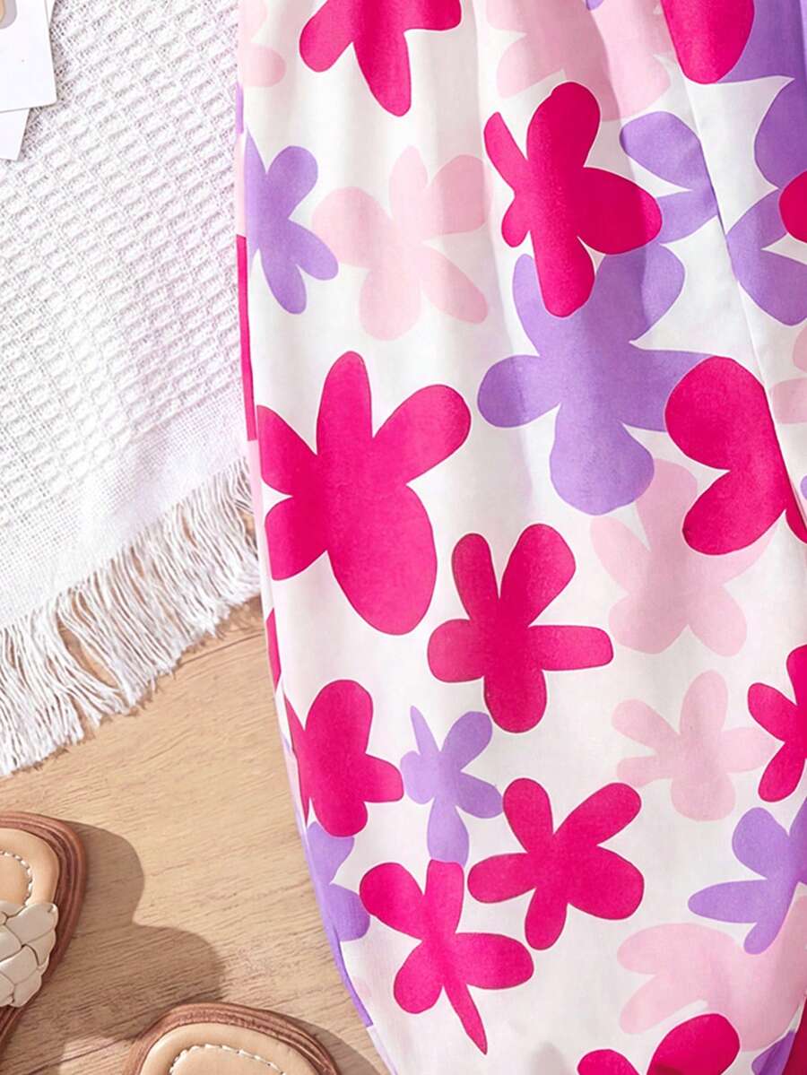 Baby Girl Casual Spaghetti Strap Jumpsuit Cute Sleeveless Summer Vacation Outfit For Newborn Infant Toddler Girls