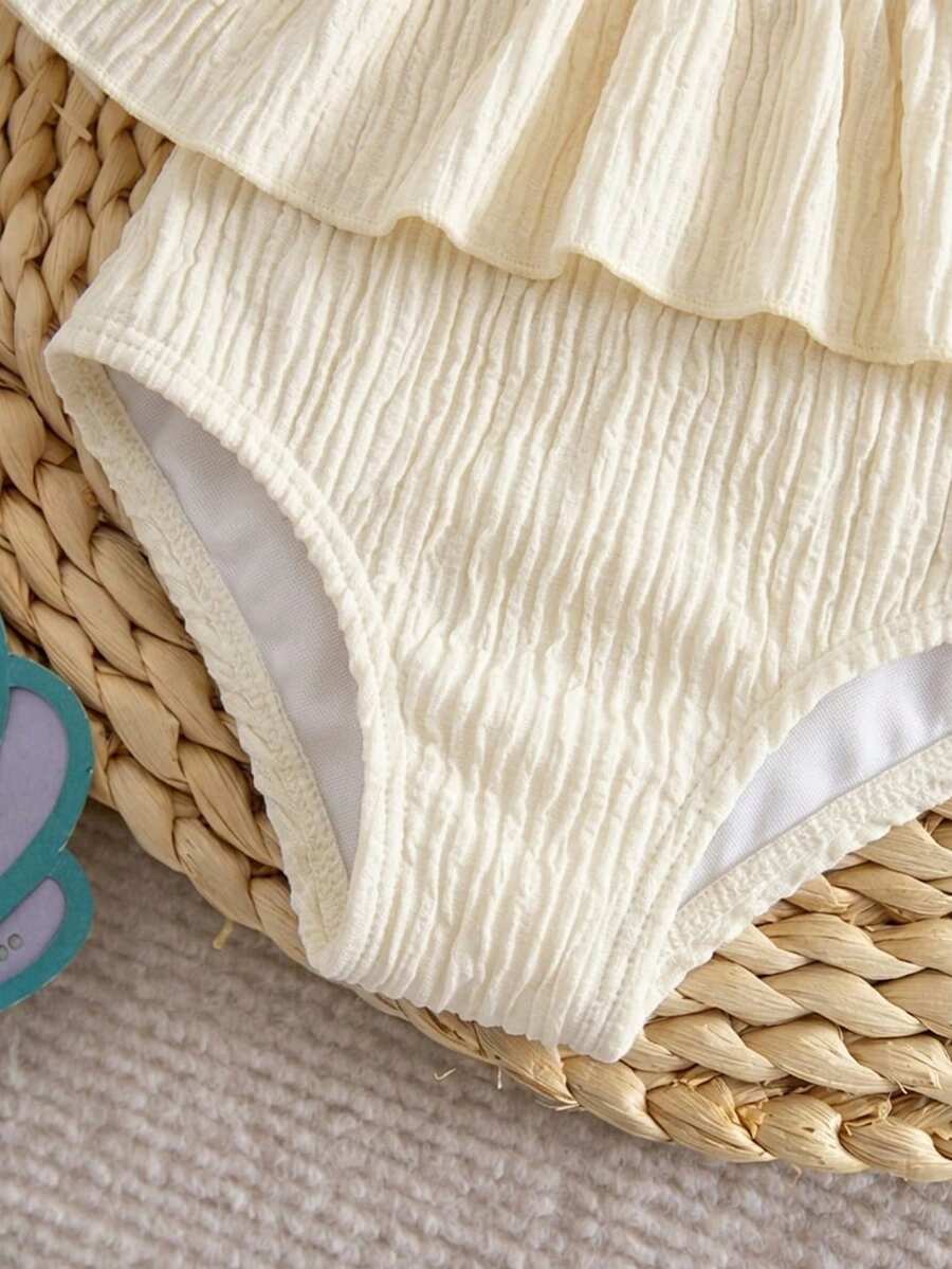 Baby Girls Minimalist Spaghetti Strap One Piece Swimsuit Casual Summer Beachwear