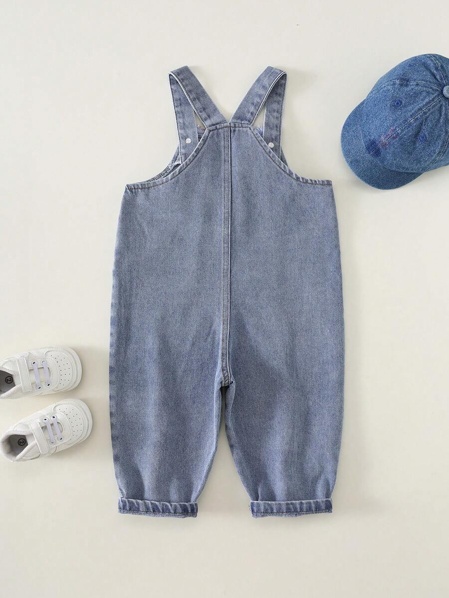 Unisex Baby Cute Denim Bib Pants Casual Overall Outfit for Spring Summer Autumn Wear