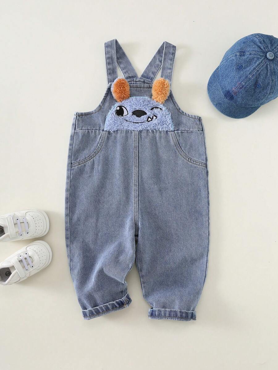 Unisex Baby Cute Denim Bib Pants Casual Overall Outfit for Spring Summer Autumn Wear