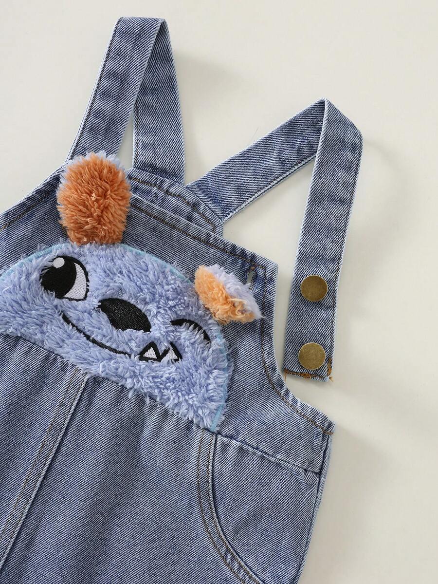 Unisex Baby Cute Denim Bib Pants Casual Overall Outfit for Spring Summer Autumn Wear