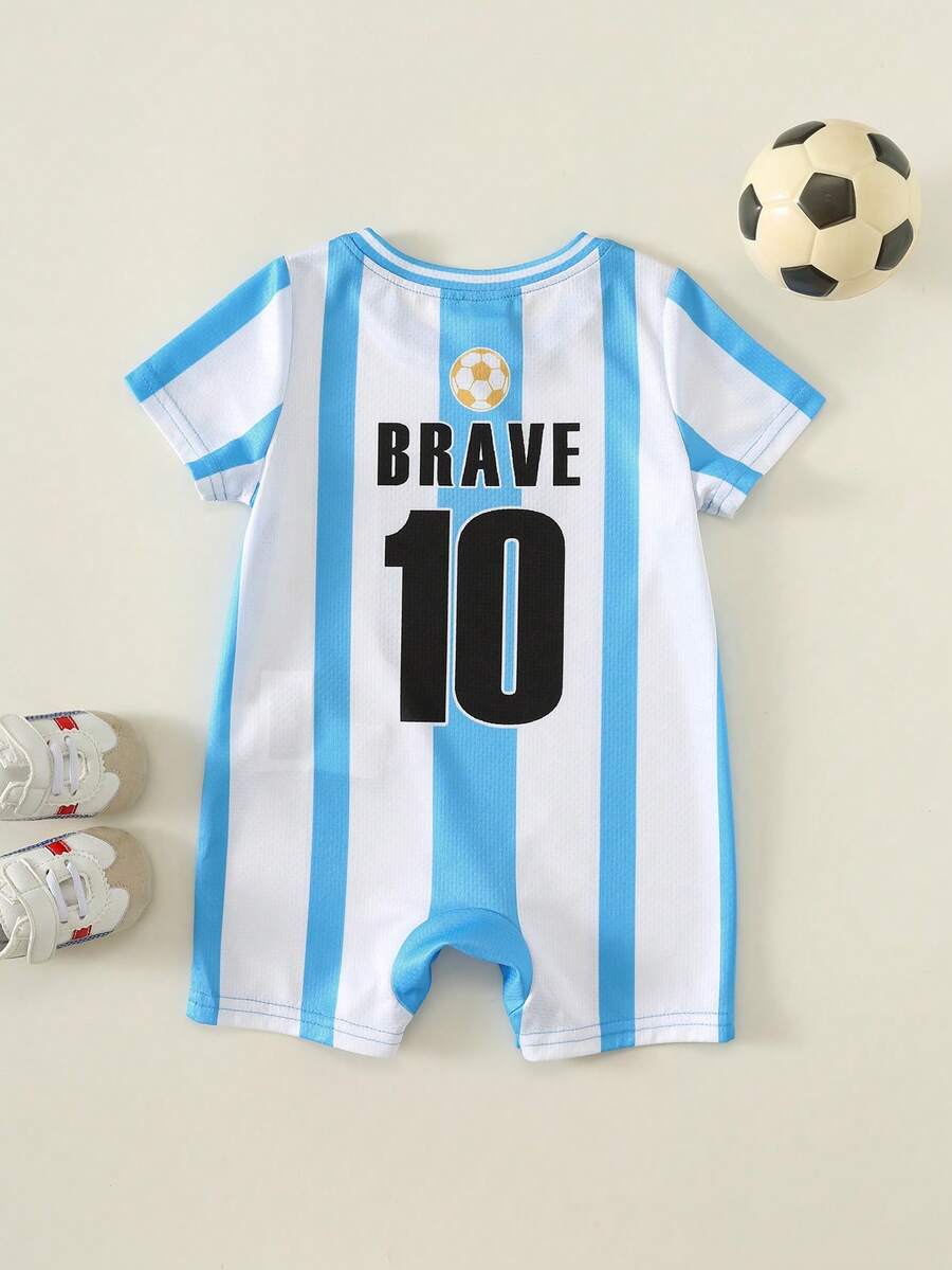 Unisex Newborn Baby Contrast Color Football Jersey Romper Short Sleeve Summer Outfit for Baby Boys Girls