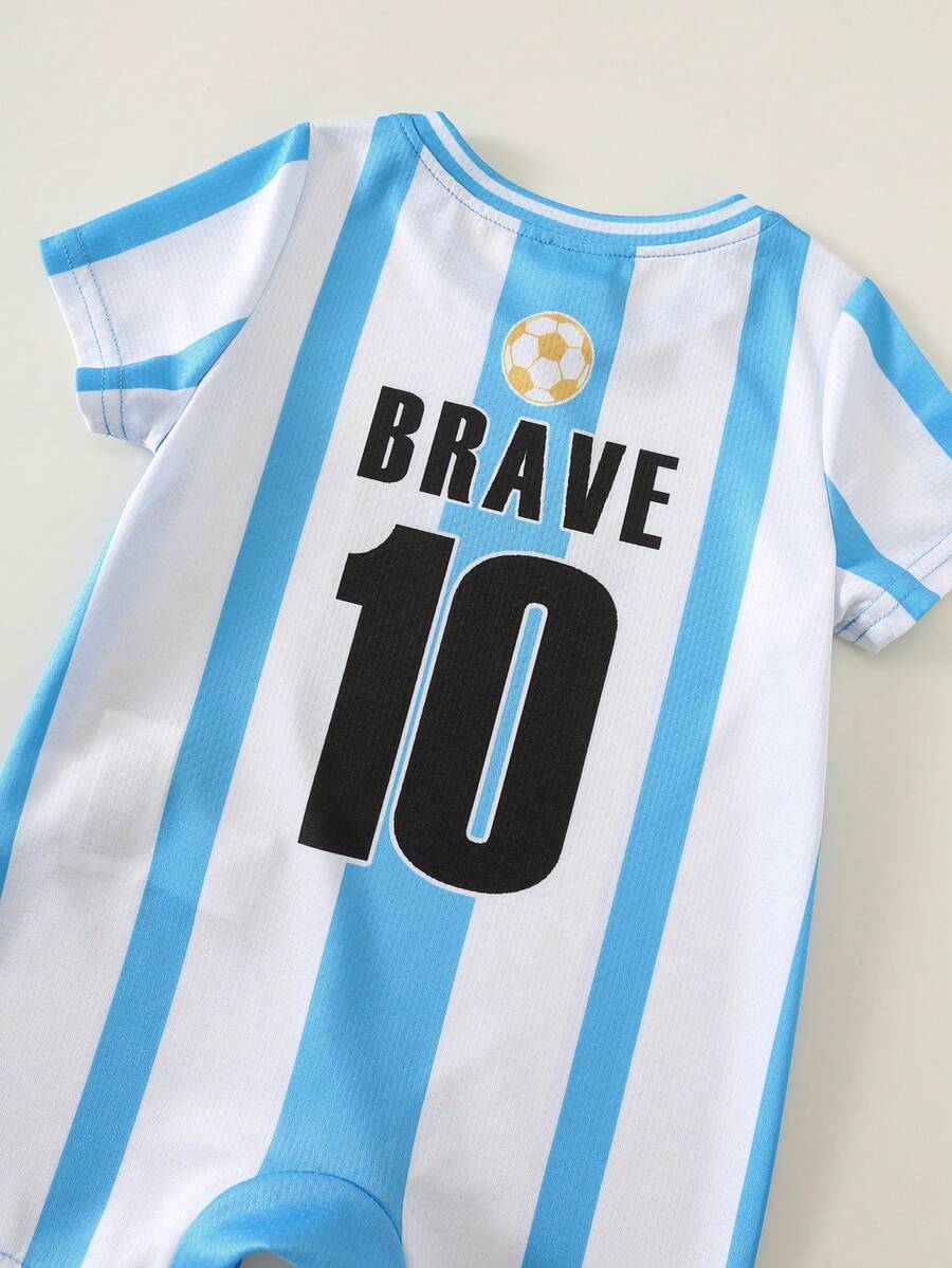 Unisex Newborn Baby Contrast Color Football Jersey Romper Short Sleeve Summer Outfit for Baby Boys Girls