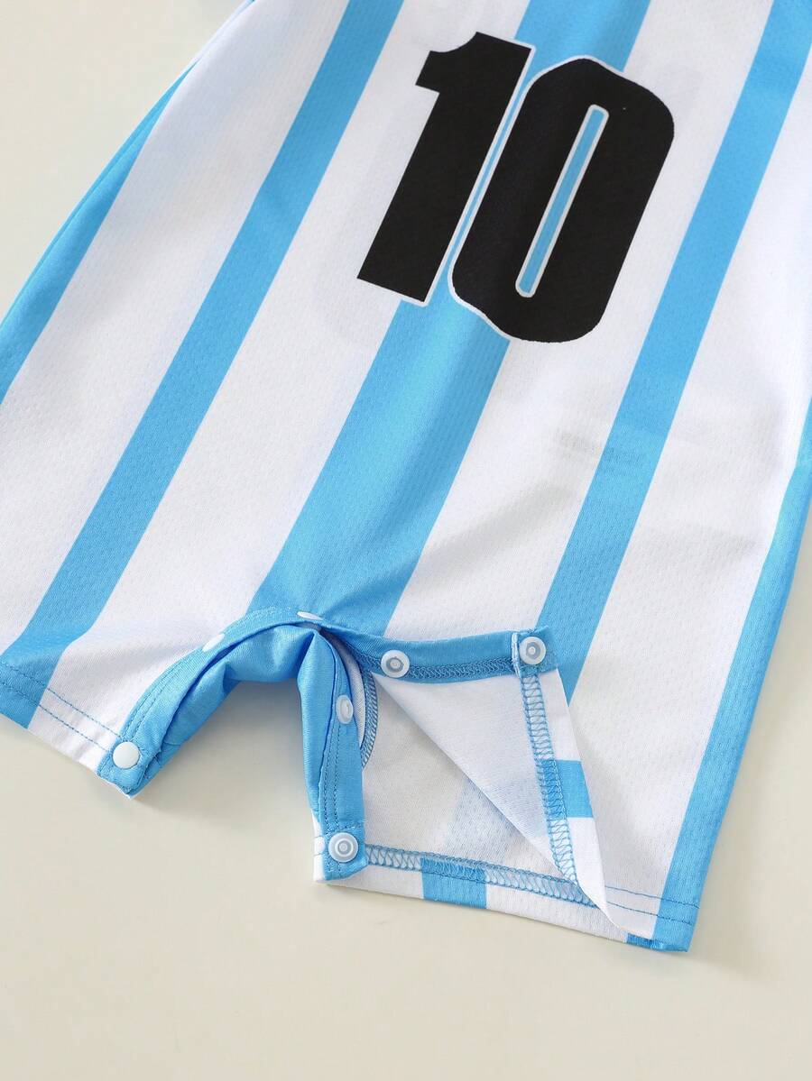 Unisex Newborn Baby Contrast Color Football Jersey Romper Short Sleeve Summer Outfit for Baby Boys Girls