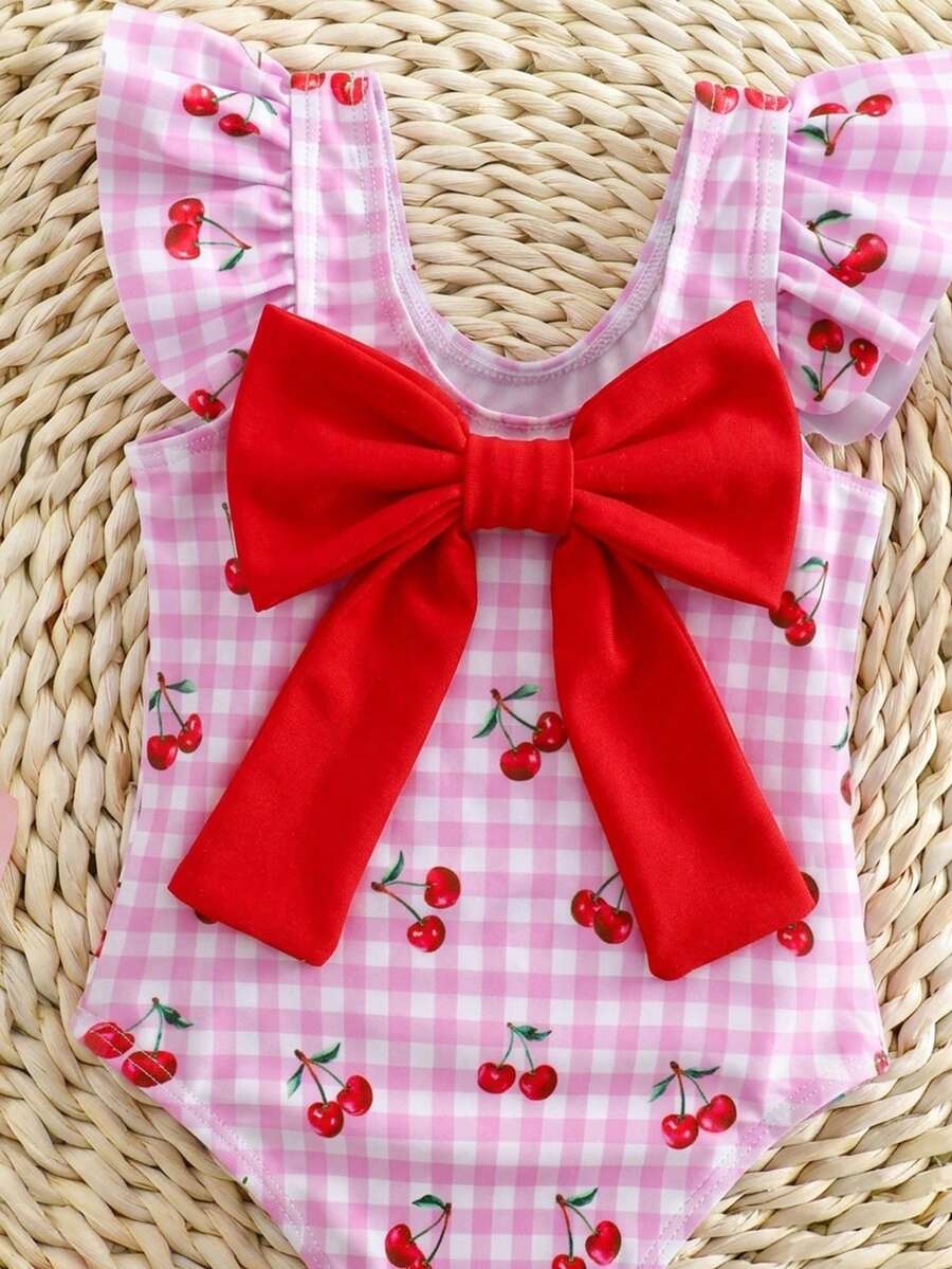 Baby Girls Minimalist Spaghetti Strap One Piece Swimsuit Casual Summer Beachwear