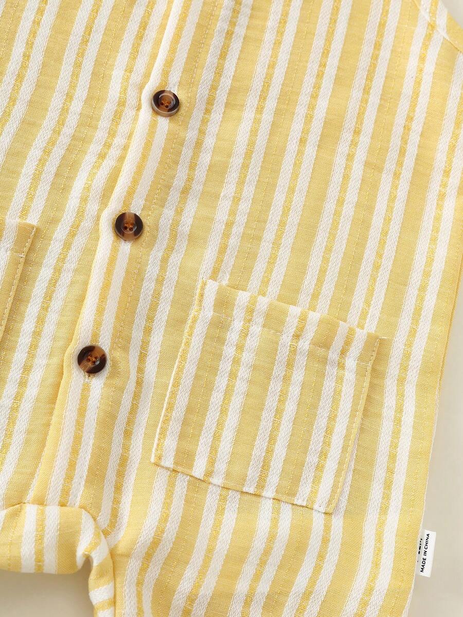 Baby Boy White Sleeveless Romper with Pockets Casual Short Jumpsuit for Everyday Wear