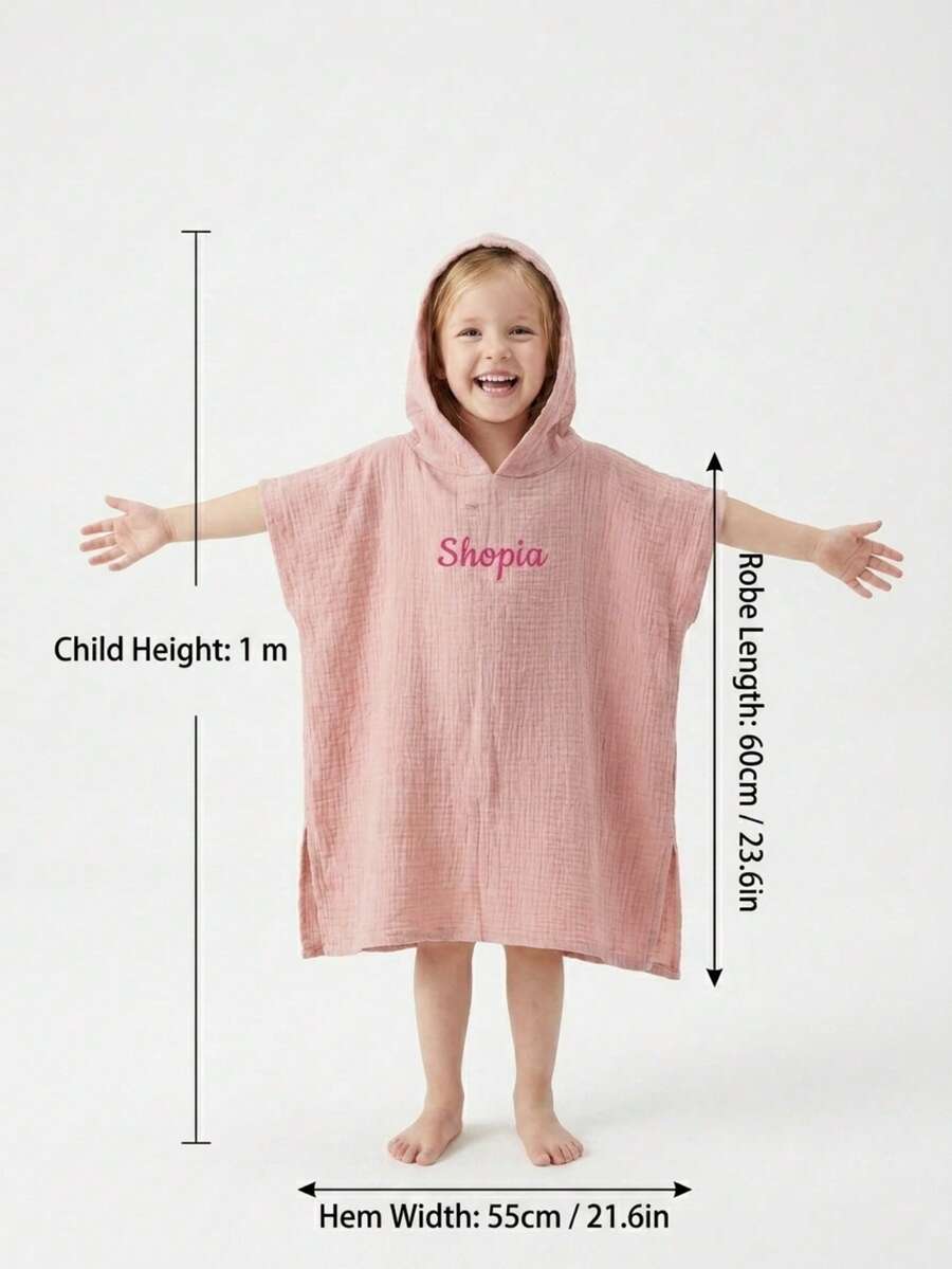 Personalized Toddler Hooded Towel Cape Custom Name Embroidered Quick Dry Bath and Swim Cover for Kids 1-3 Years
