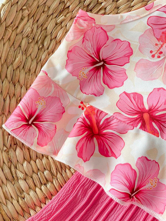 Newborn & Baby Girl 2pcs Spring/Summer Dopamine Color Vacation Set (0-3Y)