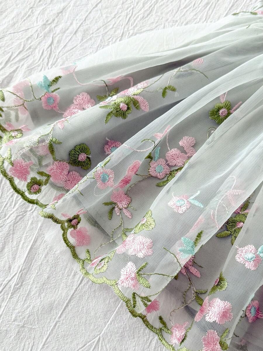 Little Girls Floral Print Sleeveless Dress With Bow Tie Waist Cute Summer Outfit