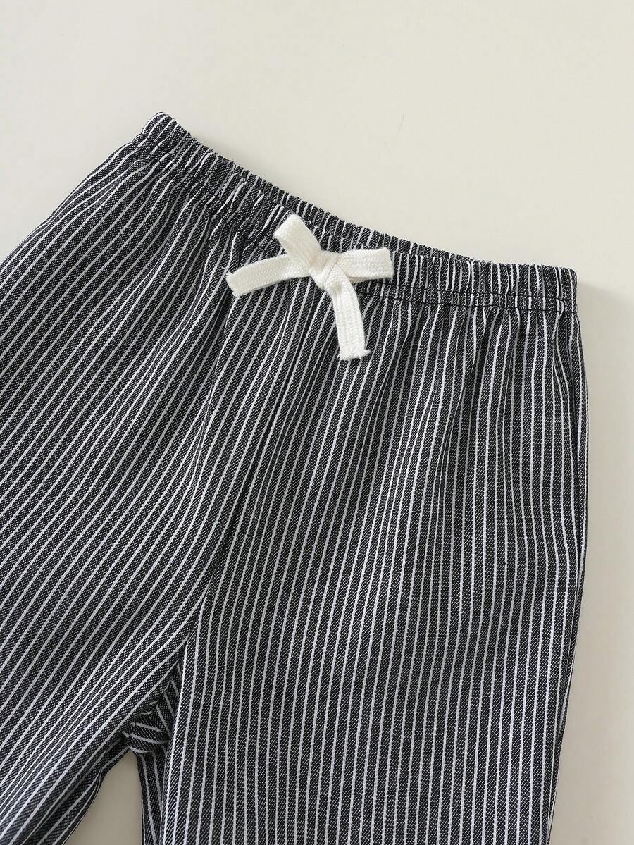 Baby Boy Letter Print T Shirt and Large Pocket Pants 2 Piece Casual Outfit Set for Spring Summer Autumn