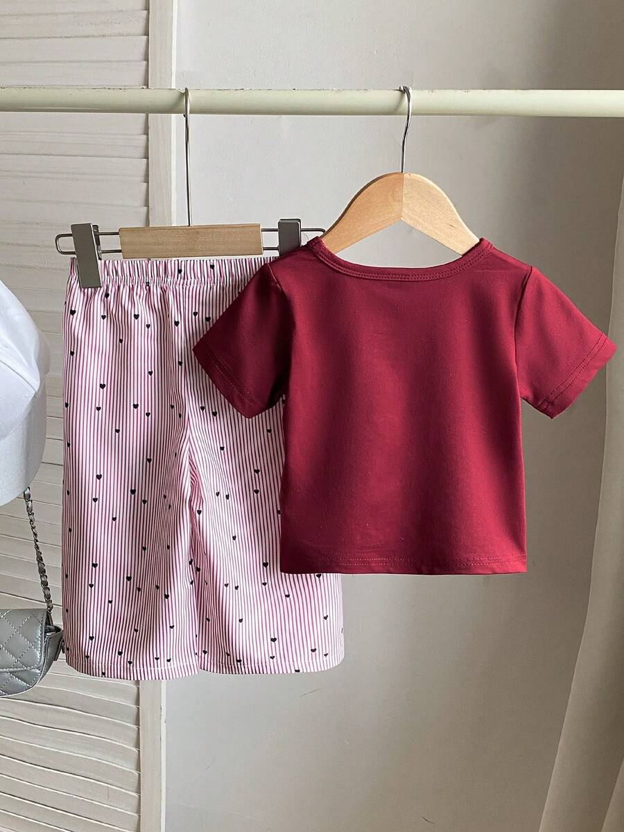 3D Floral T Shirt And Plaid Pants Set For Baby Girls Casual Cute Outfit