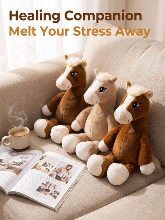 Soft Cartoon Horse Plush Toy Stuffed Animal Pillow for Kids
